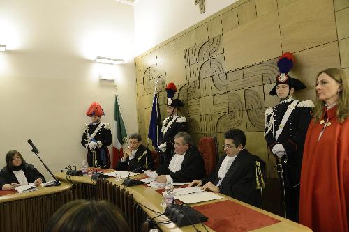 Alfredo Lener (Presidente Corte dei Conti FVG) interviene all'inaugurazione dell'Anno Giudiziario della Sezione giurisdizionale della Corte dei Conti del Friuli Venezia Giulia - Trieste 27/02/2015