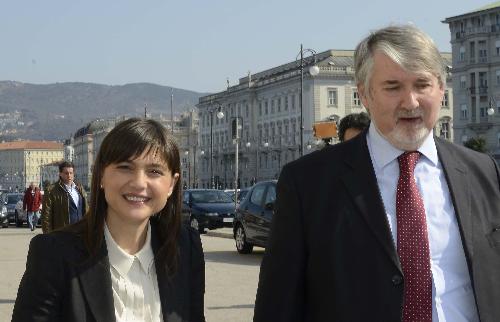 Debora Serracchiani (Presidente Regione Friuli Venezia Giulia) e Giuliano Poletti (Ministro Lavoro e Politiche sociali) - Trieste 14/03/2015