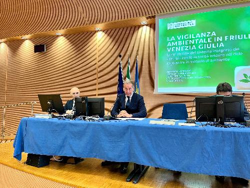 L'intervento dell'assessore regionale alla Difesa dell'ambiente, Fabio Scoccimarro.