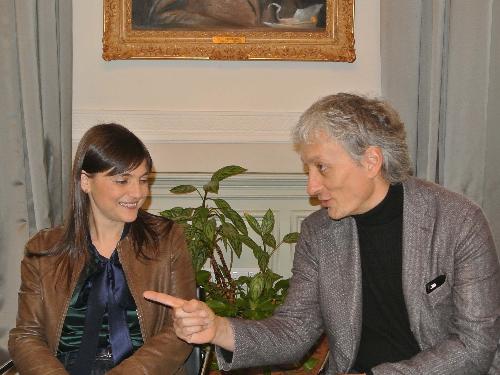 Debora Serracchiani (Presidente Regione Friuli Venezia Giulia) con il digital champion nazionale Riccardo Luna - Trieste 20/03/2015