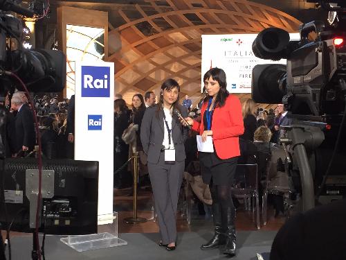 Debora Serracchiani (Presidente Regione Friuli Venezia Giulia) intervistata all'anteprima "Italia 2015. Il Paese nell'anno dell'EXPO" a Palazzo Vecchio - Firenze 28/03/2015