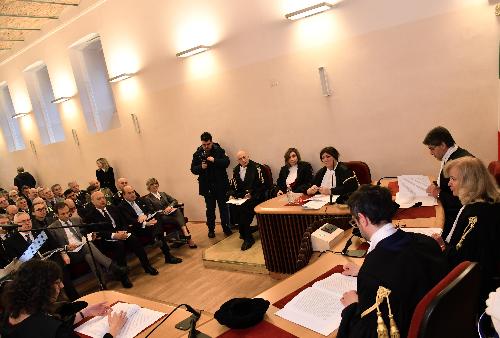 Il governatore Massimiliano Fedriga all’inaugurazione dell’anno giudiziario della Corte dei Conti del Friuli Venezia Giulia.