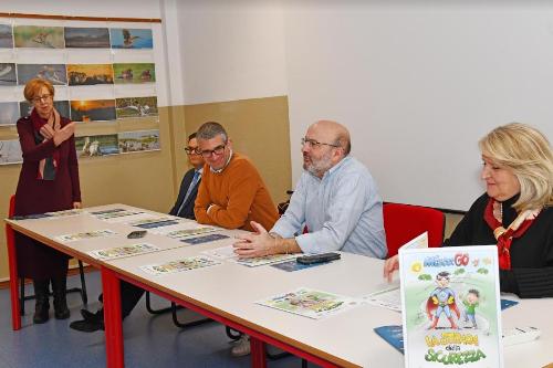 La presentazione del fumetto "Mister Go", un'iniziativa che si è tenuta all'istituto Pascoli di Gorizia nell’ambito del progetto "Go4SafetyFvg", finanziato dalla Regione.
