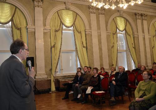 Gianni Torrenti (Assessore regionale Cultura, Sport e Solidarietà) all'anteprima nazionale del film documentario "La Resistenza degli Orbach", nel Salone di Rappresentanza del Palazzo della Regione FVG - Trieste 24/04/2015