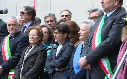 Debora Serracchiani (Presidente Regione Friuli Venezia Giulia) al Monumento Nazionale della Risiera di San Sabba per le celebrazioni della Liberazione - Trieste 25 aprile 2015