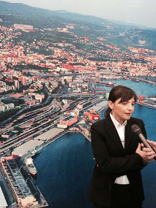 Debora Serracchiani (Presidente Regione Friuli Venezia Giulia) alla Fiera "Transport Logistic 2015" - Monaco di Baviera 06/05/2015 (Foto Autorità Portuale Trieste)
