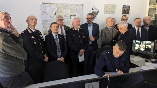 L'assessore Pierpaolo Roberti alla presentazione della nuova sala operativa del Comando di Polizia locale di Udine 