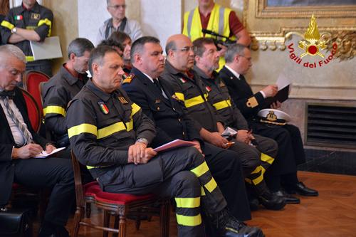 Il primo seminario internazionale "Antincendio in mare / Sea-fire fighting", nella sede della Regione FVG - Trieste 13/05/2015 (Foto Vigili del Fuoco Trieste)