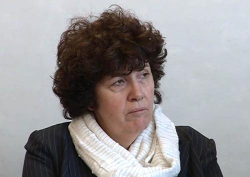 Loredana Panariti (Assessore regionale Lavoro) durante l'incontro con i sindacati territoriali e i rappresentanti dei lavoratori della Cartiera del Gruppo Burgo, in Municipio - Duino-Aurisina 15/05/2015