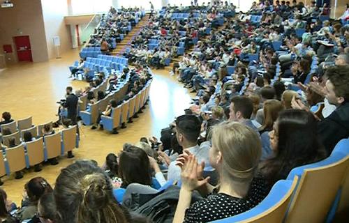 L'Auditorium della Regione FVG durante la presentazione dei principali risultati del "Progetto regionale di prevenzione e contrasto del fenomeno del bullismo omofobico" - Udine 16/05/2015