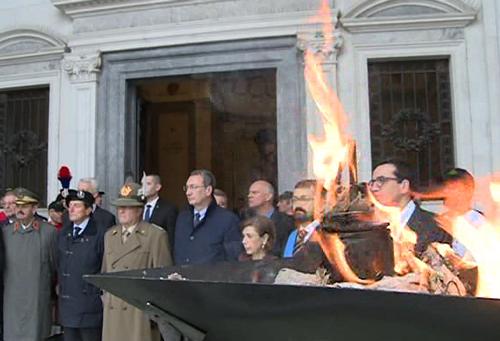 Sergio Bolzonello (Vicepresidente Regione FVG) alla cerimonia solenne in onore ai Caduti al Tempietto di piazza Libertà - Udine 22/05/2015