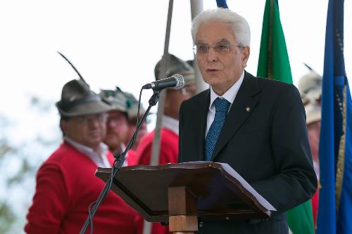 Sergio Mattarella (Presidente Repubblica) alle celebrazioni del Centenario dell'entrata dell'Italia nella Grande Guerra - Monte San Michele (GO) 24/05/2015