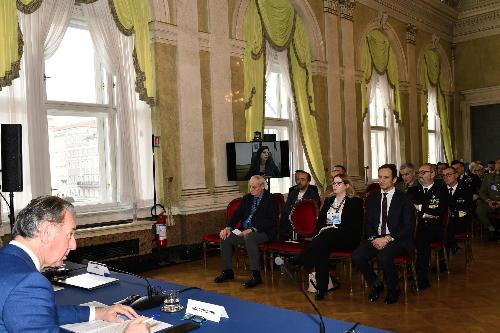 L'assessore Fabio Scoccimarro interviene nel corso della seconda giornata degli Stati Generali per lo sviluppo sostenibile dell'Alto Adriatico e dell'Europa centrale a Trieste.