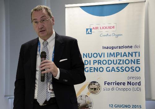 Sergio Bolzonello (Vicepresidente Regione FVG e assessore Attività produttive) all'inaugurazione dei Nuovi Impianti di Produzione di Ossigeno Gassoso presso Ferriere Nord S.p.A. - Osoppo 12/06/2015