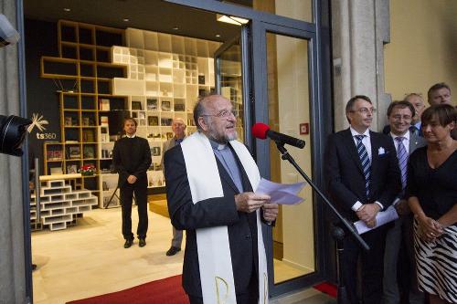 Anton Bedencic (Vicario vescovile) all'inaugurazione del Centro TS 360 Trzasko Knjizno sredisce / Centro triestino del Libro, in piazza Oberdan - Trieste 23/06/2015