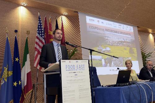 Cristiano Shaurli (Assessore regionale Risorse agricole e forestali) al Food East Research and Innovation Forum 2015 - Udine 25/06/2015