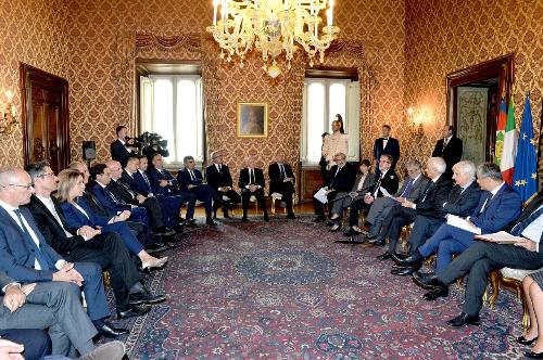 Incontro tra il Presidente della Repubblica Sergio Mattarella e i presidenti delle Regioni, al Quirinale – Roma, 09/07/2015