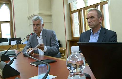 Paolo Bordon [Direttore generale Azienda Assistenza Sanitaria (AAS) n. 5 "Friuli Occidentale"] e Mario Tubertini [Direttore generale Centro Riferimento Oncologico (CRO) Aviano] - Pordenone 08/07/2015