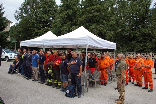 Luciano Sulli (Direttore centrale Protezione civile Regione FVG) all'inaugurazione dei Campi operativi gemellati per la Campagna Antincendi Boschivi (AIB) 2015 - Vico del Gargano 31/07/2015