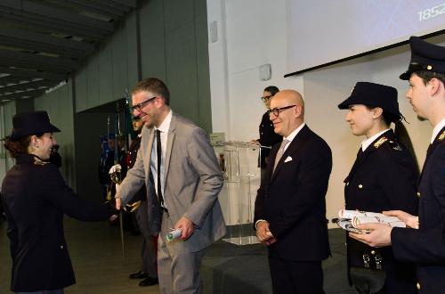 Un momento della partecipazione dell’assessore alle Autonomie locali, Sicurezza e Immigrazione Pierpaolo Roberti oggi a Trieste alla cerimonia celebrativa del 172° Anniversario della fondazione della Polizia di Stato.