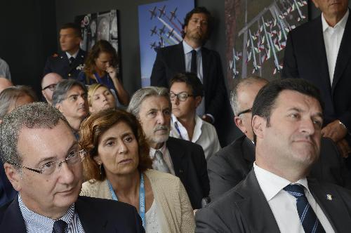 Sergio Bolzonello (Vicepresidente Regione FVG) e Franco Iacop (Presidente Consiglio regionale) alla conferenza stampa di presentazione delle iniziative per il 55° anniversario della Pattuglia Acrobatica Nazionale (PAN) "Frecce Tricolori" - Base Aerea Militare di Rivolto 25/08/2015