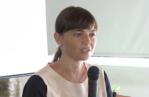 Debora Serracchiani (Presidente Regione Friuli Venezia Giulia) alla cerimonia d'inaugurazione dei lavori di dragaggio dei canali navigabili in Laguna - Marano Lagunare 29/08/2015