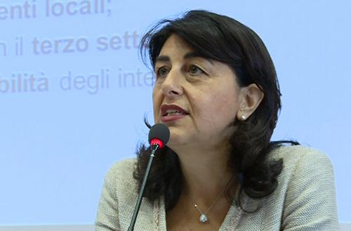 Mariagrazia Santoro (Assessore regionale Pianificazione territoriale ed Edilizia) agli Stati generali della Casa, nell'Auditorium della Regione FVG - Udine 02/09/2015