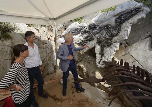 Debora Serracchiani (Presidente Regione Friuli Venezia Giulia), Vlado Kukanja (Sindaco Duino-Aurisina) e Flavio Bacchia (Curatore sito fossilifero) - Villaggio del Pescatore (TS) 03/09/2015