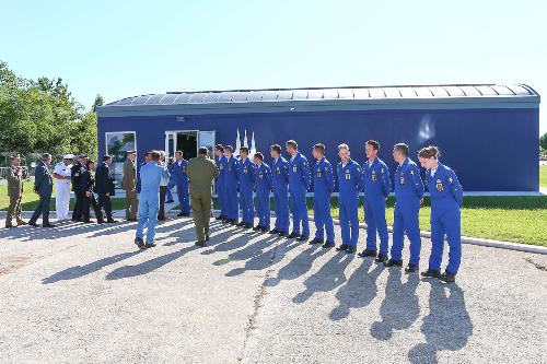 La Pattuglia Acrobatica Nazionale (PAN) "Frecce Tricolori" accoglie le autorità alla celebrazione del suo 55° anniversario - Base Aerea Militare di Rivolto 06/09/2015