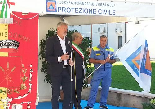 Paolo Panontin (Assessore regionale Protezione civile) ai festeggiamenti del 20° anniversario del Gruppo comunale di Protezione civile - Pravisdomini 20/09/2015