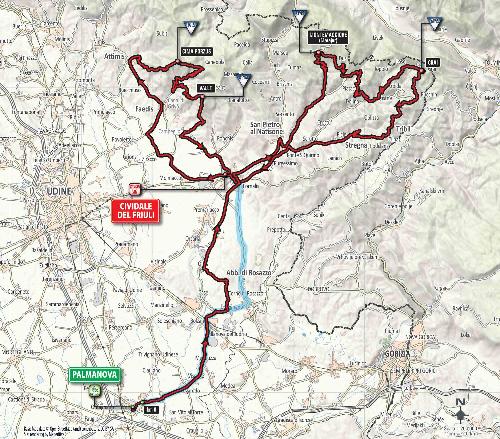Tracciato "Giro d'Italia 2016 - Tappa Palmanova-Cividale" 