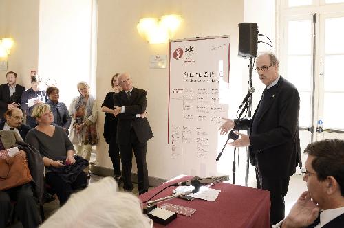 Gianni Torrenti (Assessore regionale Cultura) alla presentazione del cartellone della Società dei Concerti di Trieste, LXXXIV Stagione, al Teatro Lirico Giuseppe Verdi - Trieste 29/09/2015