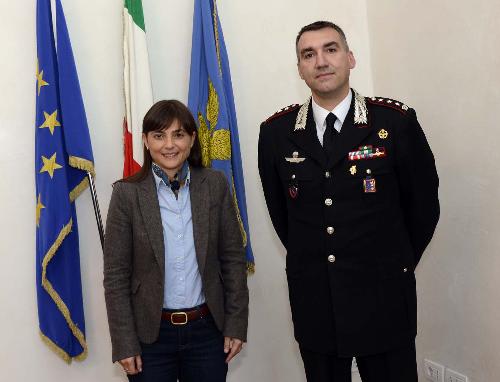 La presidente della Regione Friuli Venezia Giulia Debora Serracchiani incontra il colonnello Daniel Melis, nuovo comandante provinciale dei Carabinieri di Trieste - Trieste 21/10/2015