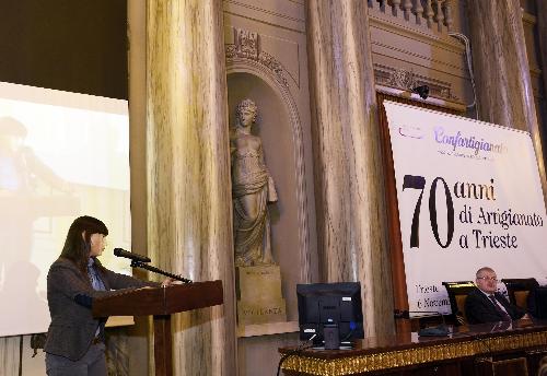Debora Serracchiani (Presidente Regione Friuli Venezia Giulia) interviene al convegno "70 anni di Artigianato a Trieste", nella Sala Maggiore della Camera di Commercio - Trieste 06/11/2015