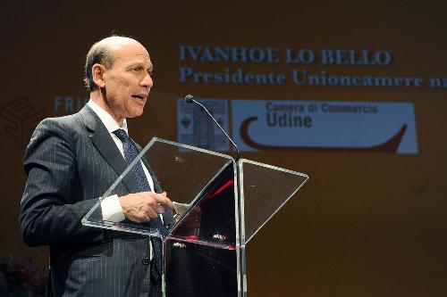 Ivanhoe Lo Bello (Presidente Unioncamere) alla LXII Premiazione del Lavoro e Progresso economico, organizzata dalla Camera di Commercio al Teatro Nuovo - Udine 18/11/2015 (Petrussi Fotopress)