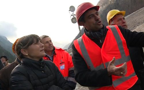 Debora Serracchiani (Presidente Regione Friuli Venezia Giulia) nel corso del sopralluogo al comprensorio minerario di Cave del Predil - 20/11/2015