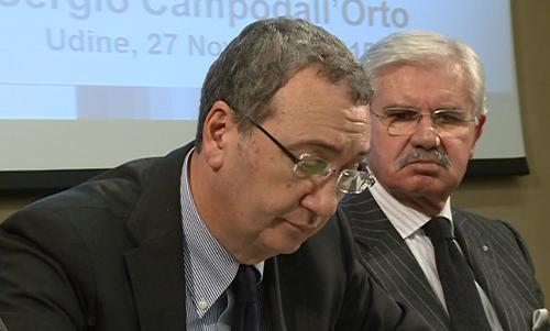 Sergio Bolzonello (Vicepresidente Regione FVG e assessore Attività produttive) e Giovanni Pavan (Presidente Unioncamere FVG) al confronto "Friuli Nuova Manifattura. Indirizzare e riconfigurare la sfida del manifatturiero" a Villa Manin di Passariano - Codroipo 27/11/2015