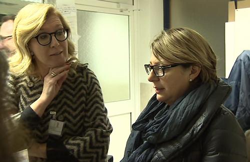 Maura Mesaglio (Dirigente infermieristica Pronto Soccorso) e Maria Sandra Telesca (Assessore regionale Salute) durante la visita al Pronto Soccorso dell'Ospedale - Udine 28/11/2015