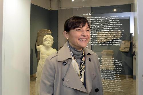 Debora Serracchiani (Presidente Regione Friuli Venezia Giulia) all'inaugurazione della mostra "Il Bardo ad Aquileia", al Museo Archeologico Nazionale - Aquileia 05/12/2015