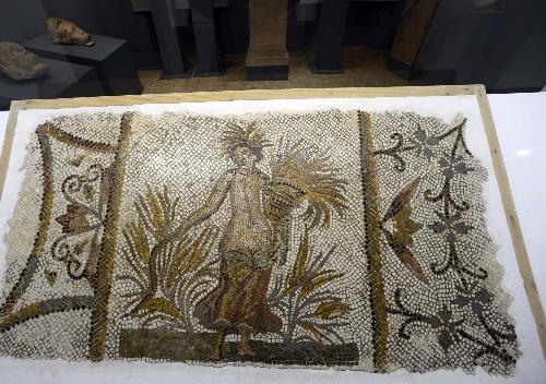 Mosaico che rappresenta Cerere (divinità romana della fertilità) esposto alla mostra "Il Bardo ad Aquileia", al Museo Archeologico Nazionale - Aquileia 05/12/2015
