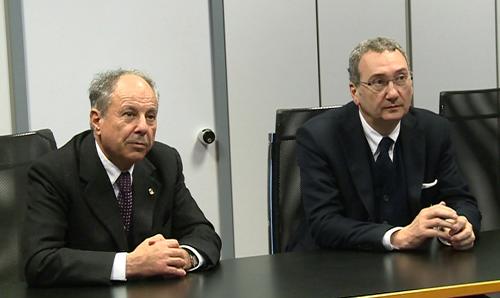 Bernardino Ceccarelli (Presidente CATAS) e Sergio Bolzonello (Vicepresidente Regione FVG e assessore Attività produttive) nella sede del CATAS S.p.A. - San Giovanni al Natisone 12/01/2016