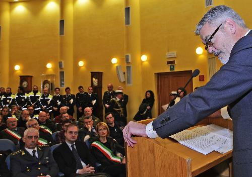 Paolo Panontin (Assessore regionale Autonomie locali e Coordinamento Riforme) alla VII Giornata regionale della Polizia locale - Pordenone 20/01/2016