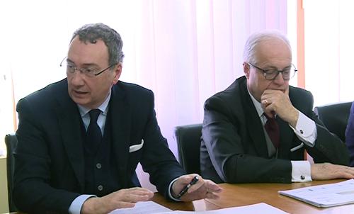 Sergio Bolzonello (Vicepresidente Regione FVG e assessore Attività produttive) e Alberto Marchiori (Presidente Confcommercio FVG) alla presentazione della ricerca "Imprese Friuli Venezia Giulia - Gennaio 2016 / Osservatorio andamento Imprese FVG" - Trieste 21/01/2016