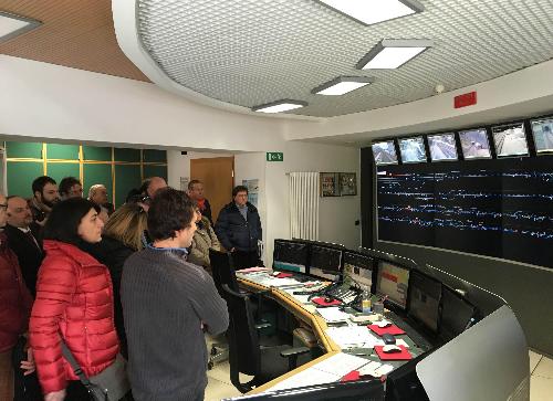Mariagrazia Santoro (Assessore regionale Infrastrutture e Mobilità FVG) visita la sala operativa della ferrovia Merano-Malles - Merano 23/01/2016