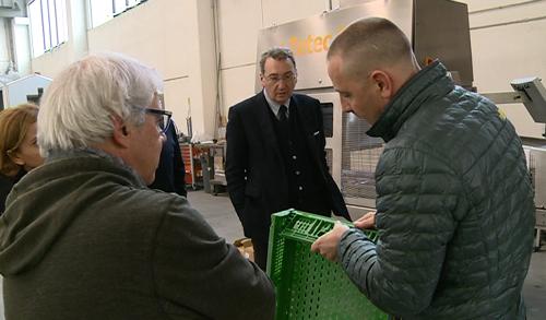 Sergio Bolzonello (Vicepresidente Regione FVG e assessore Attività produttive) durante la visita alla Colussi Ermes S.r.l. - Casarsa della Delizia 28/01/2016