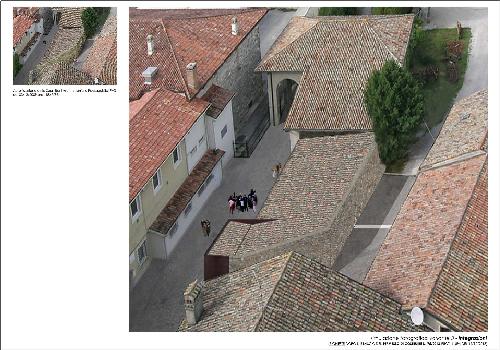 Simulazione fotografica del Progetto di riqualificazione del sito conosciuto come ex Stalla Violin sul lato Nord di piazza Capitolo ad Aquileia (Immagine Fondazione Aquileia)