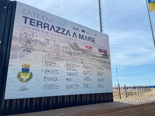 L'area di cantiere per i lavori a Terrazza a mare a Lignano