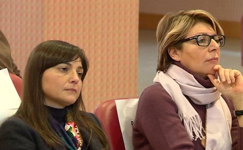 Debora Serracchiani (Presidente Regione Friuli Venezia Giulia) e Maria Sandra Telesca (Assessore regionale Salute) alla presentazione dell'attività del Centro Regionale Unico Amianto (CRUA) - Monfalcone 15/02/2016