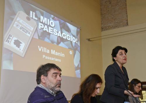 Mariagrazia Santoro (Assessore regionale Infrastrutture e Territorio) al convegno "Il mio paesaggio" rivolto ai Comuni che non hanno sottoscritto convenzioni con la Regione Friuli Venezia Giulia per l'avvio di percorsi per la redazione del Piano Paesaggistico Regionale (PPR), a Villa Manin di Passariano - Codroipo 03/03/2016