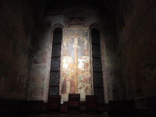 Il restaurato affresco della Crocifissione situato nella parte absidale del Duomo di Santa Maria Maggiore - Spilimbergo 03/03/2016